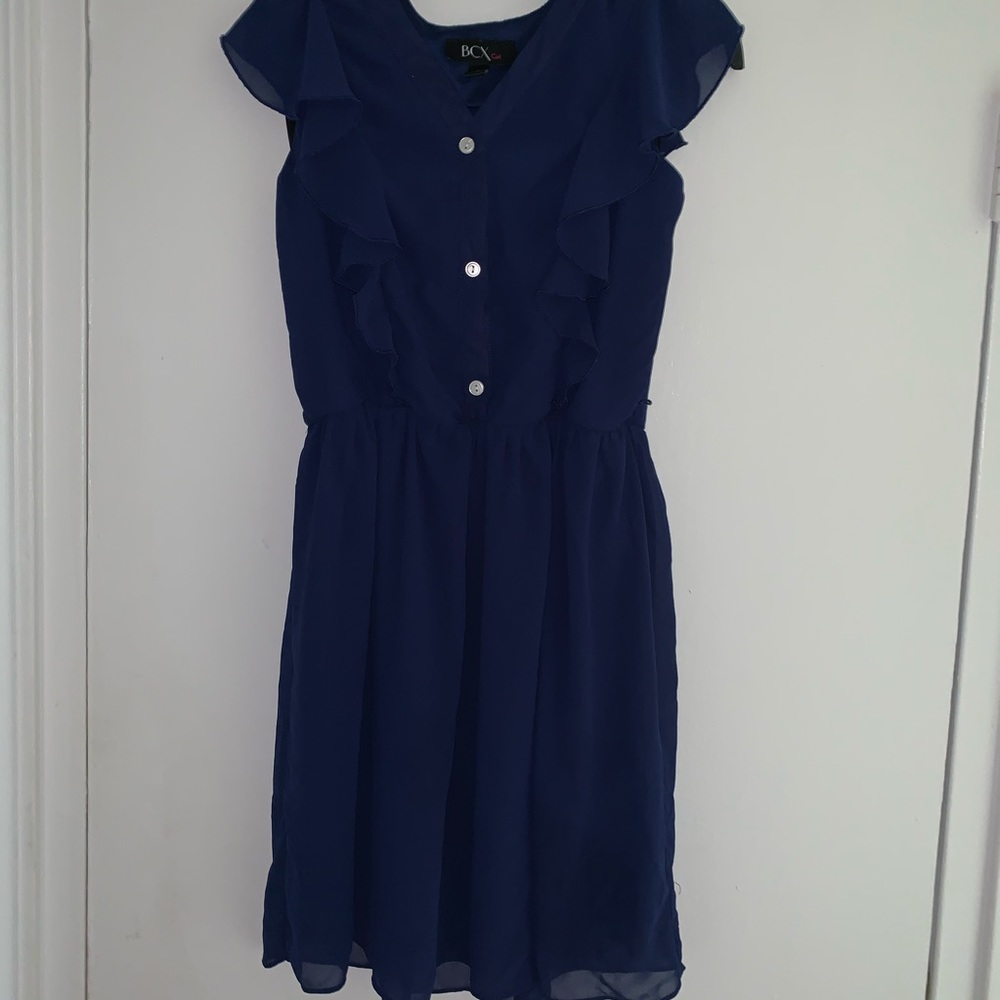 Macy blue ruffle dress
